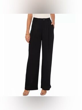 1. STATE Pleated Wide Leg Pants in Rich Black